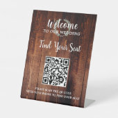 Signe De Table Botanique rustique QR code mariage siège (Recto)