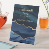 Signe De Table Bougie commémorative mariage Burns Marine Blue Gol (In SItu)