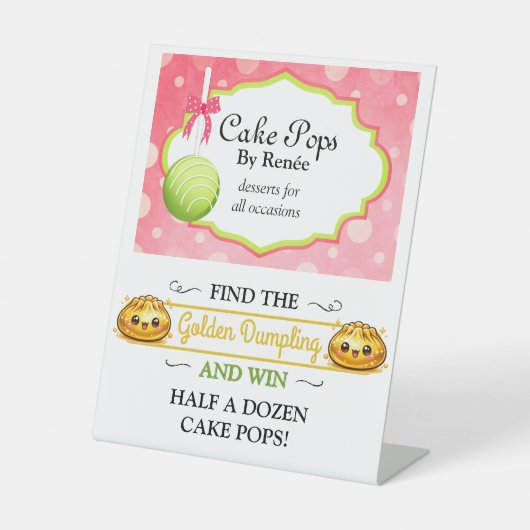 Signe De Table Boulangerie de Cake Pops sur mesure V3 (Recto)