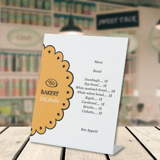 Signe De Table Boulangerie Illustrations de pain Menu & Tarifs