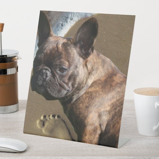 Signe De Table Bouledogue français au bord de la mer French Bulld (In SItu)