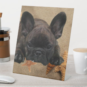Signe De Table Bouledogue français au bord de la mer French Bulld