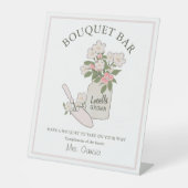 Signe De Table Bouquet Bar Construisez Votre Propre Fleurs Mariée (Recto)