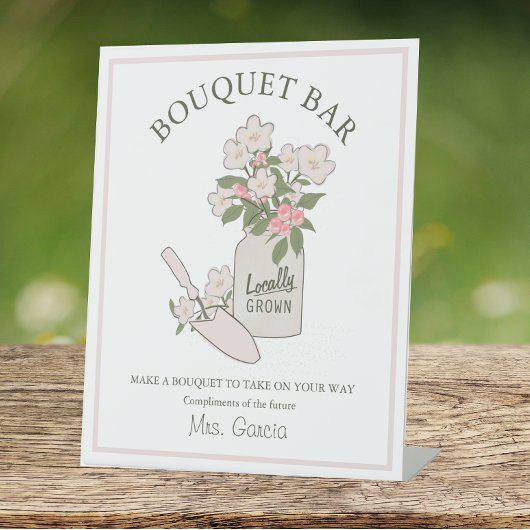 Signe De Table Bouquet Bar Construisez Votre Propre Fleurs Mariée