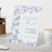 Signe De Table Bouquet Bar Quelque Fête des mariées Florale Bleue (In SItu)