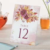 Signe De Table Bouquet d'automne d'aquarelle Bourgogne Élégant ma (In SItu)