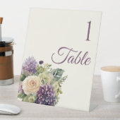 Signe De Table Bouquet de fleurs violettes d'aquarelle Mariage (In SItu)