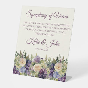 Signe De Table Bouquet de fleurs violettes d'aquarelle Mariage
