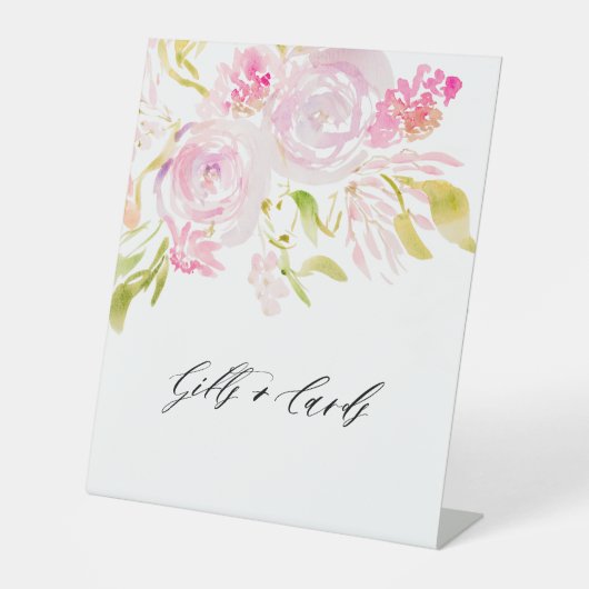 Signe De Table Bouquet de rose aquarelle Cadeaux et cartes (Recto)
