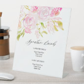 Signe De Table Bouquet de rose aquarelle Signature Boissons (In SItu)