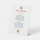 Signe De Table Bouquet floral, Prix de service (Recto)