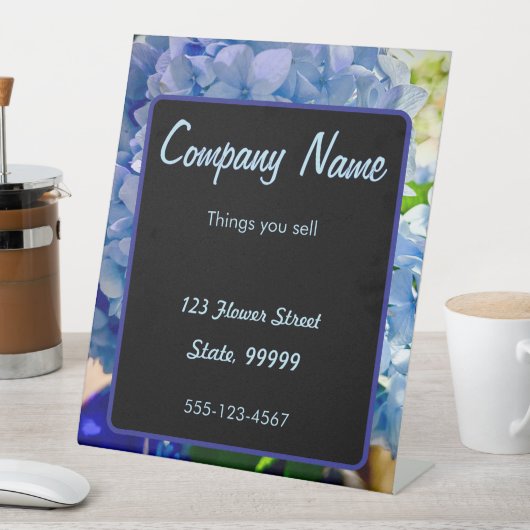 Signe De Table Bouquets d'hydrangées bleu violet (In SItu)