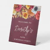 Signe De Table Bourgogne Fleurs d'automne 80e fête d'anniversaire (Recto)