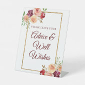 Signe De Table Bourgogne Gold Floral Chic Automne Mariage Conseil (Recto)