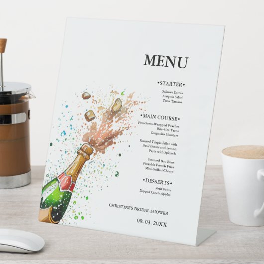 Signe De Table Bouteille de champagne Soirée nuptiale (In SItu)