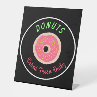 Signe De Table Boutique de Faux Néon Donuts Frais Quotidiennement