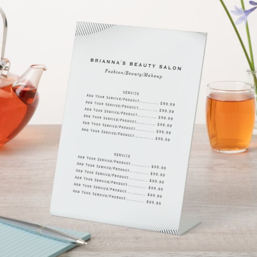 Signe De Table Boutique de luxe Menu Business Service (In SItu)