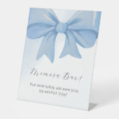 Signe De Table Bow Baby shower bleu Dusty Mimosa Bar (Recto)