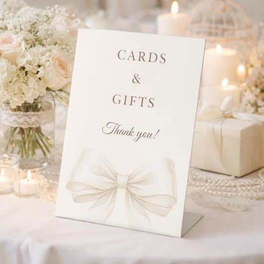 Signe De Table Bow ivory cards gifts sign