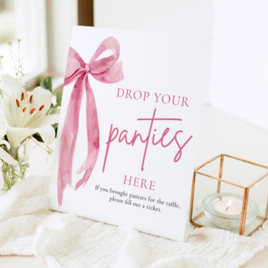 Signe De Table Bow Rose Blush Déposez Vos Culottes Ici Jeu