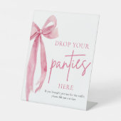 Signe De Table Bow Rose Blush Déposez Vos Culottes Ici Jeu (Recto)