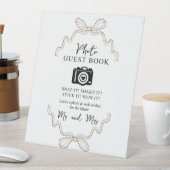 Signe De Table Bow rose Photo Livre d'or Caméra Signal (In SItu)