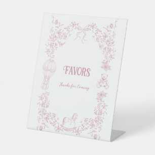 Signe De Table Bow rose Vintage Baby shower floral Faveurs