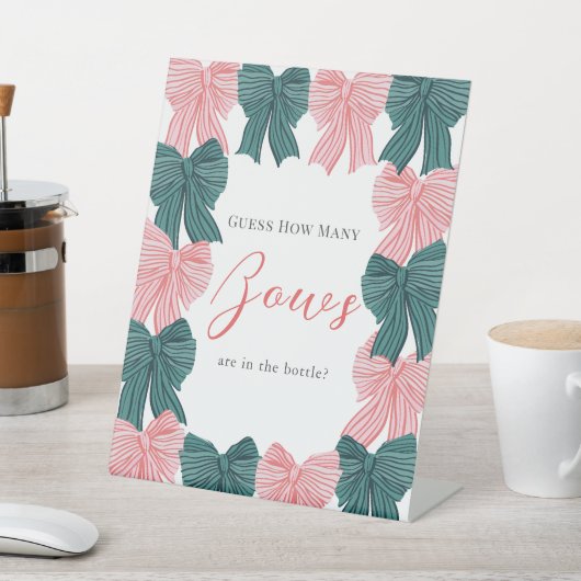 Signe De Table Bow rouge et vert/ Baby shower Combien de vaches (In SItu)