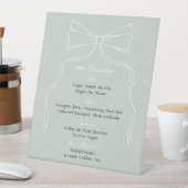 Signe De Table Bow Sage Vert Mariage Signature Boissons (In SItu)