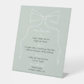 Signe De Table Bow Sage Vert Mariage Signature Boissons (Recto)