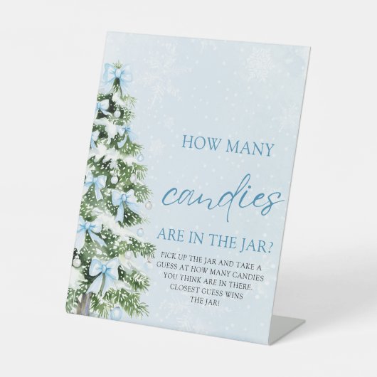 Signe De Table Bows Christmas Guess How Many Candies Baby Shower (Recto)