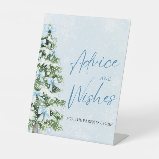 Signe De Table Bows Christmas Tree Baby Shower Advice and Wishes (Recto)