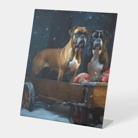 Signe De Table Boxeur Sleigh Noël Décor (Recto)