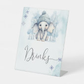 Signe De Table Boy Baby shower d'hiver Elephant Boy Boy Boires (Recto)