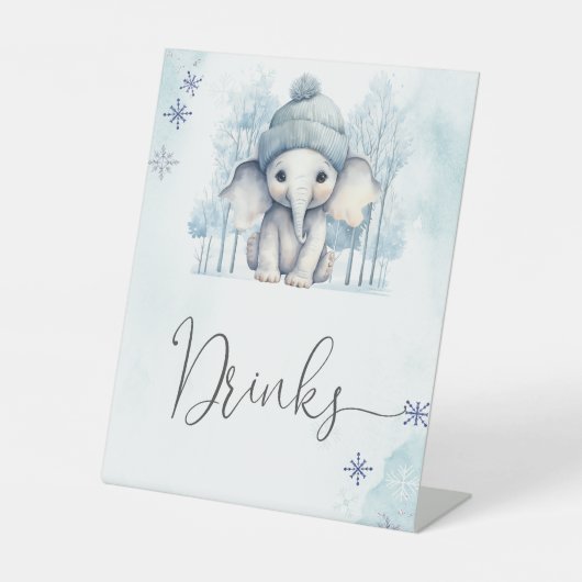 Signe De Table Boy Baby shower d'hiver Elephant Boy Boy Boires (Recto)