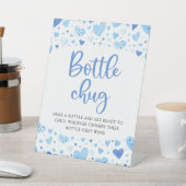 Signe De Table Boy Blue Hearts Valentine Bouteille Baby shower (In SItu)
