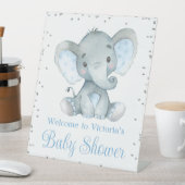 Signe De Table Boy Elephant Baby shower de bienvenue (In SItu)
