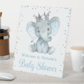 Signe De Table Boy Elephant Prince Baby shower de bienvenue (In SItu)