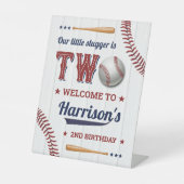 Signe De Table Boys Baseball 2e anniversaire Bienvenue (Recto)