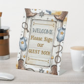 Signe De Table Boys Western Rustic Little Cowboy Rodeo (In SItu)