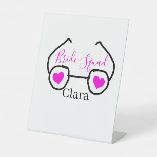 Signe De Table Bride équipe rose googles noirs coeur bridesmaid