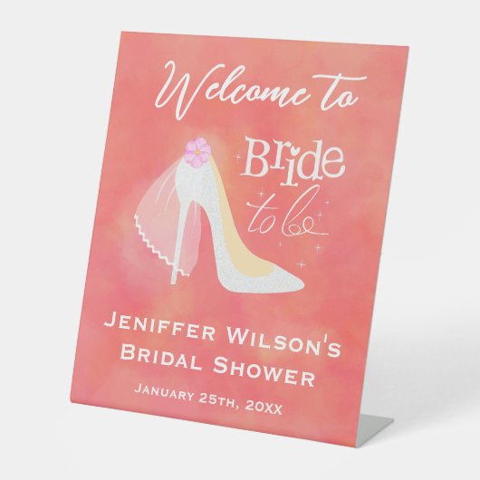 Signe De Table Bride To Be Wedding High Heel Bridal Shower (Recto)