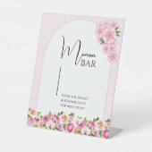 Signe De Table Bright Floral Mimosa Bar Sign for Fête des mariées (Recto)