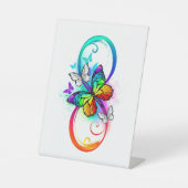 Signe De Table Bright infinity with rainbow butterfly (Recto)