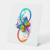 Signe De Table Bright infinity with rainbow butterfly (Recto)