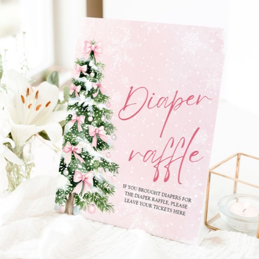 Signe De Table Brochure rose Arbre de Noël Baby shower Déchets Ra