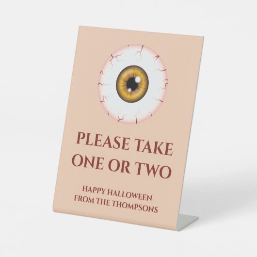 Signe De Table Brown Halloween Trick Ou Traitements Bonbons Note (Recto)