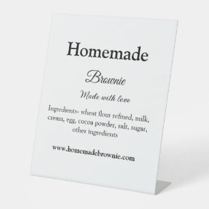 Signe De Table Brownie maison fait avec amour ajoutez le texte du