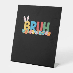 Signe De Table Bruh Bunny Pâques mème mignon Pour Enfants _10