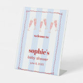 Signe De Table Brunch & Bubbly Rouge et Bleu Affiche de bienvenue (Recto)